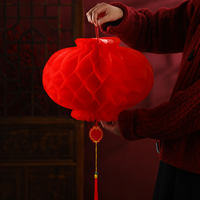 Lanternes en nid d'abeille, décorations suspendues imperméables pour l'extérieur, décoration de lanterne rouge pour les décorations de fête, la décoration de la maison et le Nouvel An