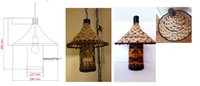 Lustre vintage fait à la main éclairage créatif en rotin de jardin pour balcon Restaurant maison et jardin lampes suspendues tissées en bambou