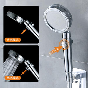 หัวฝักบัวแรงดันสูงแบบมือถือ ปรับได้ทรงกลม พร้อมฟังก์ชั่นหยุดน้ำด้วยปุ่มเดียว สำหรับใช้ในห้องน้ำ - Product Image 5