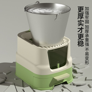 Custom-made enclosed cat litter <b>box</b> with drawer, <b>large</b> size, odor-proof, extra-<b>large</b> space for cats. - Product Image 1