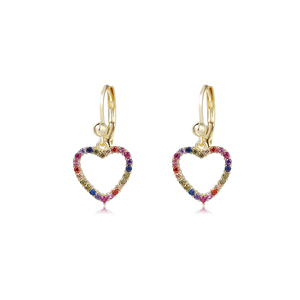 Ingrosso di alta qualità in <span class=keywords><strong>argento</strong></span> 925 o ottone <span class=keywords><strong>orecchini</strong></span> a leve alla moda con <span class=keywords><strong>orecchini</strong></span> colorati in zircone per ragazza - Product Image 1