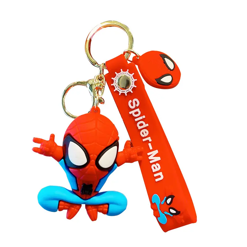 Marvel Creative Flying Spider-Man Action Figure portachiavi accessori per zaino con catena per auto