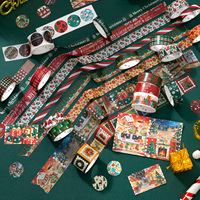 Ensemble de 18 rouleaux de ruban washi de Noël SIMNO, motifs décoratifs de Noël, Père Noël, bonhomme de neige, pour journal, scrapbooking, emballage cadeau et bricolage