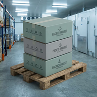 Boîtes d'emballage pour produits de la mer de qualité alimentaire, carton ondulé, laminage mat, boîte en carton personnalisée pour produits de la mer surgelés industriels