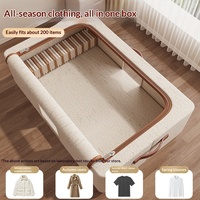 Boîte de rangement pliable à roulettes, étanche, sous lit, grande capacité, pour vêtements et couettes, pour la maison et les étudiants