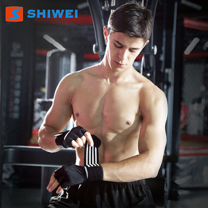 Shiwei Fitness Half-Finger <b>Gloves</b> Breathable Non-Slip Extended Wrist Support For Gym Outdoor Use - Product Image 3