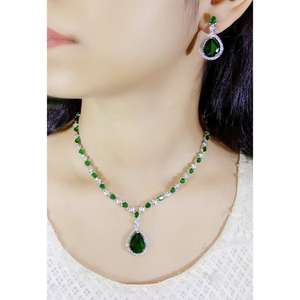 Ensemble de collier anti-ternissement pour femmes indiennes avec boucles d'oreilles assorties et Maang Tika Bijoux AD pour mariage, fête, fiançailles, cadeau - Product Image 5