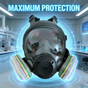 Masque respiratoire intégral certifié CE pour usage industriel, protection contre les gaz, peinture en aérosol et produits chimiques, léger et durable - Product Image 4