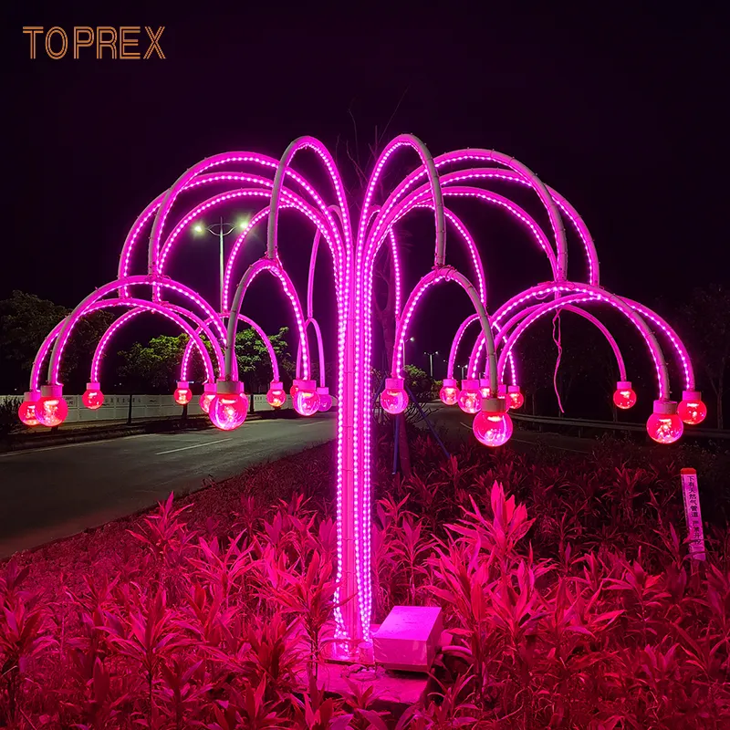 High Quality Outdoor Waterproof Christmas Holiday Decoration Fountain Flower Tree Landscape Lamp Decor Ornament Led Motif Light