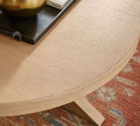 Table basse ronde en bois massif moderne et durable, meubles de salon en bois massif