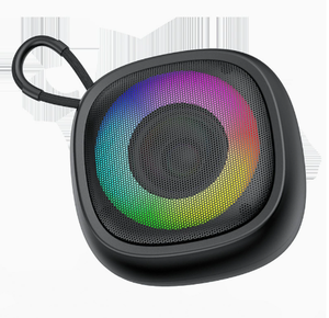 Enceinte Bluetooth portable, boîtier en plastique rouge, lumière LED RGB, audio large bande, batterie rechargeable sans fil, utilisation en extérieur - Product Image 5