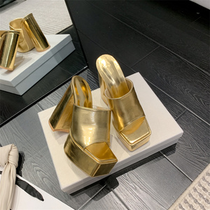 Sandales à talons compensés pour femmes, talons de 15 cm, à bout ouvert, style mules - Product Image 5