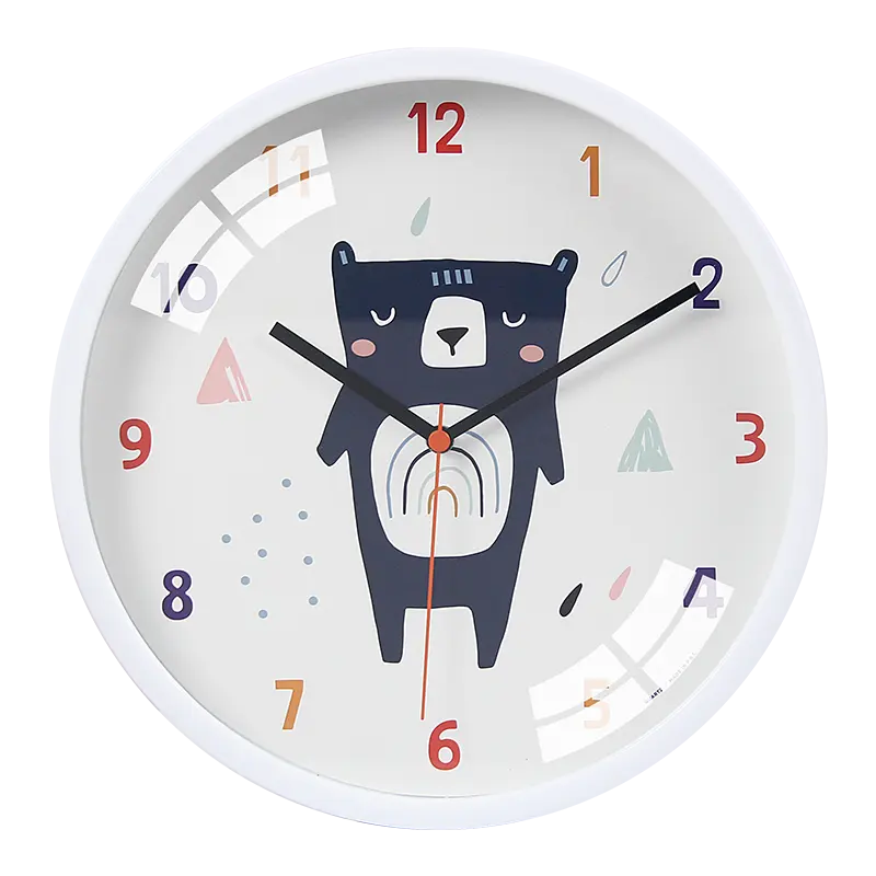 Horloge murale personnalisée pour chambre d'enfants, silencieuse et mignonne, avec motifs de dessin animé, espace peint, 1 pièce, 8 pouces