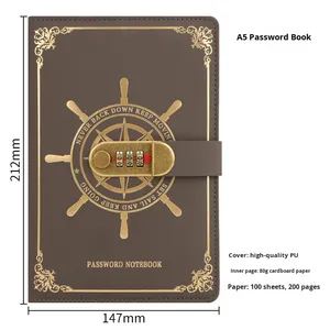 Libreta de Contraseñas A5 con Candado, Diseño Creativo y Resistente, Venta Directa de Fábrica, Artículos de Oficina - Product Image 6