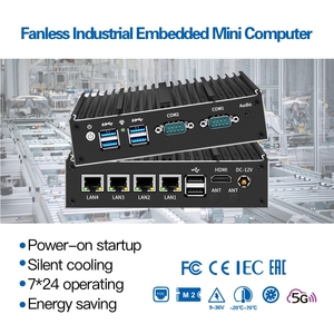 Compact <strong>Mini</strong> <strong>PC</strong> for Industrial Use 4 LAN 6 USB 2 COM <strong>Wifi</strong> 4G DDR4 J4125 <strong>Linux</strong> Win11 with 4 Plug Types-US EU AU CN - Product Image 6