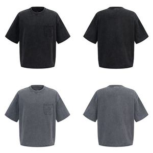 เสื้อยืดแขนสั้นทรงโอเวอร์ไซส์ผ้าคอตตอน 100% หนัก 220 กรัม สไตล์เรโทร ย้อนยุค ลุคทำสีซีดแบบแอซิดวอช สำหรับผู้ชาย รับผลิตตามสั่งขายส่ง - Product Image 5
