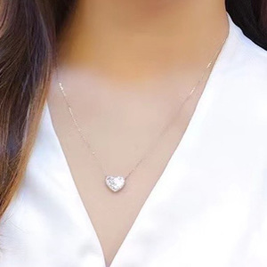 Collana con ciondolo a forma di cuore per donna, gioielli semplici e alla moda, regalo per l'uso quotidiano - Product Image 3