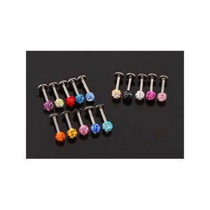 Fantasia in acciaio inox Labret Piercing anello di cristallo Monroe labbro bottone Labret Bar trago Piercing per il corpo dei bambini gioielli da Ferido - Product Image 5
