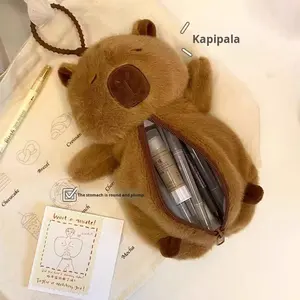 Estuche de Lápices de Peluche con Diseño de Capibara, Adorable Muñeco de Capibara, Organizador de Escritorio para Estudiantes, Regalo de Cumpleaños Perfecto - Product Image 4