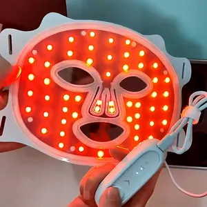 633 nm 830 nm weiße silikon rotlicht maske rotlicht gesichtsmaske hohe strahlkraft led rotlicht gesichtspflege maske für gesicht akne