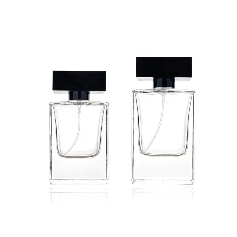 Wholesale Thick Bottom 50ml Square Glass Empty Perfume Bottles Spray Bottles For Perfume