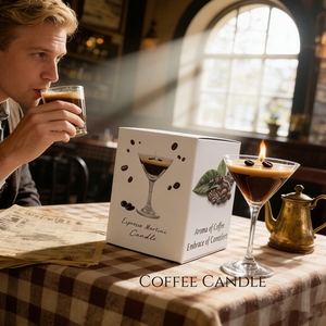 Nến thơm Oshine làm từ sáp đậu nành tự nhiên, đựng trong ly thủy tinh, mùi Espresso Martini, ý tưởng quà tặng thú vị, quà tặng cho tiệc độc thân, quà tặng lễ hội - Product Image 3