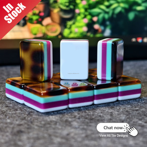Fichas de Mahjong Americanas Rojas, Fichas Acrílicas de 4 Capas con 160 Cartas, Juego de Lujo Grabado e Idea de Regalo de Navidad - Product Image 5