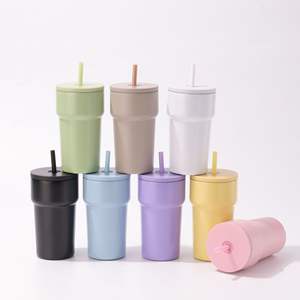 Tasse thermos transfrontalière en acier inoxydable 304 de grande valeur paille Portable extérieur voiture tasse à glace vide cadeau parfait pour tasses à café - Product Image 3