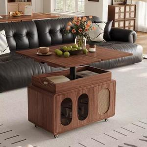 Modern Durable Lifting Solid Wood Coffee <strong>Table</strong> Mobile Multi-functional <strong>Side</strong> <strong>Table</strong> Sofa Trolley Eco-Friendly Portable <strong>Storage</strong> - Product Image 4