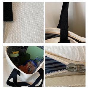 <span class=keywords><strong>Sac</strong></span> fourre-tout en toile de coton écologique décontracté 16 oz, couleur unie tendance, double poignée, <span class=keywords><strong>sac</strong></span> de shopping grande capacité, <span class=keywords><strong>sac</strong></span> à main en toile, logo personnalisé - Product Image 4