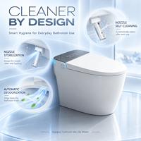 WC intelligent moderne avec bidet électrique, à poser au sol, siphon en S, chasse d'eau automatique, télécommande, pour salle de bain