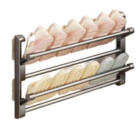 Étagère à chaussures murale pliable, organiseur de chaussures, support pour pantoufles, rangement pour chaussures dans la salle de bain, le salon, derrière la porte