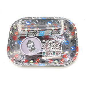 En stock : Kit de fumeur portable avec plateau en étain, ensemble de cigarettes, broyeur dégradable à 2 couches et machine à rouler les cigarettes manuelle - Product Image 4