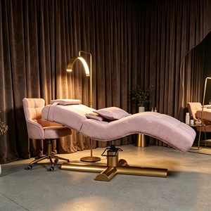 Cama de masaje de pestañas de lujo en forma de S, cama curva para extensiones de pestañas, silla de salón para esteticista - Product Image 3