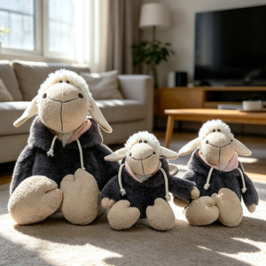 Peluche mouton avec capuche de <span class=keywords><strong>loup</strong></span>, costume de <span class=keywords><strong>loup</strong></span> amovible, animal en peluche <span class=keywords><strong>agneau</strong></span> pour cadeau original <span class=keywords><strong>et</strong></span> décoration de chambre - Product Image 4