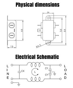 Прямая продажа, 220 В 6А 10А однофазный фильтр YB11E1 <span class=keywords><strong>EMI</strong></span> EMC шумовой фильтр для интеллектуального контроллера - Product Image 6