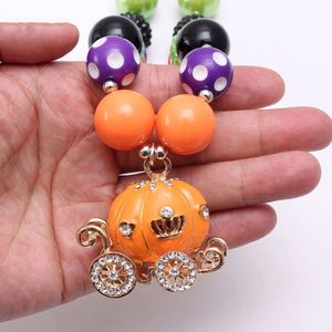 Citrouille chariot pendentifs collier Halloween bijoux pour bébé filles enfant grosses perles collier Festival cadeaux - Product Image 2