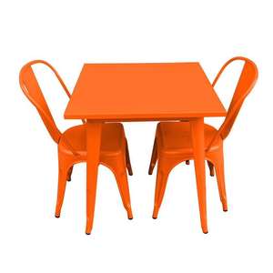 Vente en gros de meubles de salle à manger rétro français Bistro Restaurant Marais d'<span class=keywords><strong>occasion</strong></span> <span class=keywords><strong>Table</strong></span> et chaises de salle à manger industrielles <span class=keywords><strong>vintage</strong></span> en métal - Product Image 1