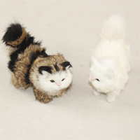 Décorations de noël mignon Kitty Animal modèle décoration de la maison présentoirs accessoires jouets en peluche enfants chat réaliste