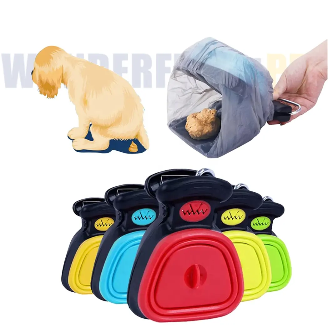 Wonderfulpet Pet Chat Litière Chien Pooper Scooper Clean Pick Up Pet Nettoyage Scooper Chien Merde Scooper avec Sac