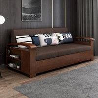 Multifunktion ales, hochwertiges, importiertes Massivholz-Klapp-Sit-Sleep Einfaches Push-Pull-Wohnzimmer-Aufbewahrung sofa