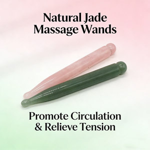 Ensemble Gua Sha en quartz rose naturel avec stylo de massage en jade pour le corps et rouleau facial pour la relaxation - Product Image 6