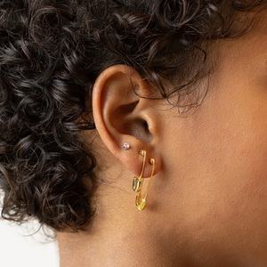 Promotion Gold Plated Fashion Jewelry High Polish <strong>Safety</strong> <strong>Pin</strong> Women <strong>Earring</strong> - Product Image 3