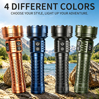 Lampe torche LED 4+1 zoomable en aluminium, rechargeable par USB, étanche, pour camping et extérieur, avec modes spot, flood et stroboscope