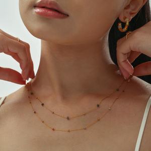 แฟชั่นขายดีสร้อยคอเป็นชั้นสแตนเลสชุบทอง18K สร้อยคอส่วนบุคคล - Product Image 1