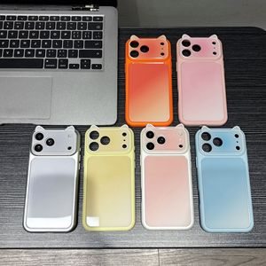 เคสโทรศัพท์ใสไล่เฉดสีแฟชั่น INS พร้อมกรอบกล้องตกแต่งแบบนูน 3 มิติ สำหรับ iPhone 18 17 16 15 14 Pro Max ป้องกันการกระแทก - Product Image 5