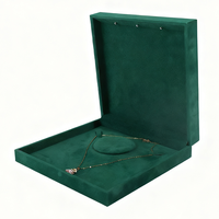 Großhandel Luxuriöse Hochzeits-Schmuckverpackung: Grüne Samtbox mit Individuellem Logo, LED-Beleuchtung für Diamantring, Anhänger, Armband und Halskette