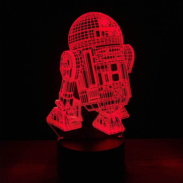 3D Led luz de la noche lámpara Base incluye Control remoto placas de acrílico y Cable del cargador ajustable Multi colores