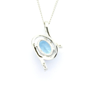 Bijoux fins ovales en diamant topaze bleue 18K 14K 9K, pendentifs à la mode pour femmes - Product Image 4