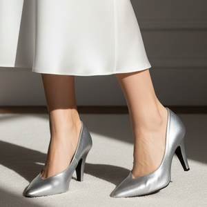 Chaussures à talons hauts pour femmes, escarpins à talon épais et bout pointu pour le bureau, grandes tailles 45 - Product Image 6